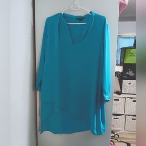 Aqua blue sz 16 xl mid length sleeve shirt